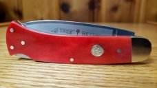Boker Tree Brand, Solingen Germany, Smooth Red Bone Lockback, Unused, Beautiful Knife!