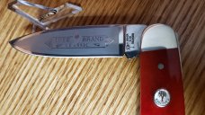 Boker Tree Brand, Solingen Germany, Smooth Red Bone Lockback, Unused, Beautiful Knife!