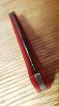 Boker Tree Brand, Solingen Germany, Smooth Red Bone Lockback, Unused, Beautiful Knife!