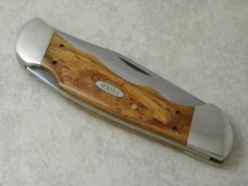 Case XX USA Bradford USA 1991 Curly Maple Finger Groove Lockback Sheath Knife