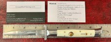 White Handle Rizzuto Estileto Milano Switchblade Knife 