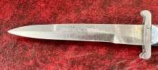 White Handle Rizzuto Estileto Milano Switchblade Knife 