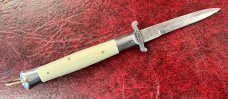 White Handle Rizzuto Estileto Milano Switchblade Knife 