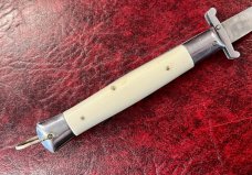White Handle Rizzuto Estileto Milano Switchblade Knife 