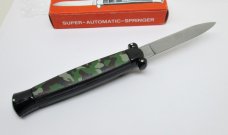 Lot of (2) Vintage NOS OTF SUPER AUTOMATIC SPRINGER Knife Nato Military Camo w/Box