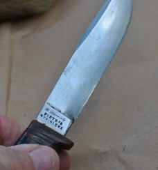 Wade  Butcher Sheffield  9 1/4" OAL Stacked Leather Firth's Stainless Full Tang No Sheath