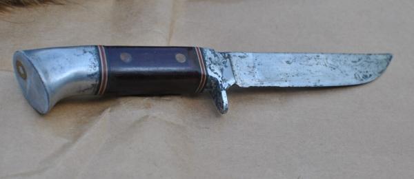 Western W36 Fixed Blade 10" OAL Distressed Full Tang Little Use No Sheath Aluminum Pommel Western W36 Fixed Blade 10" OAL Distressed Full Tang Little Use No Sheath Aluminum Pommel