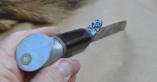Western W36 Fixed Blade 10" OAL Distressed Full Tang Little Use No Sheath Aluminum Pommel 