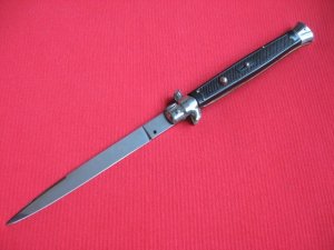 Vintage Unique 13" Italian MOLLETTA Stiletto Checkered Switchblade Knife.