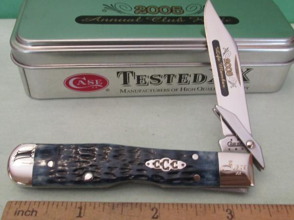 Case XX 2005 CCC Mediterranean Blue Bone Cheetah Club Pattern # 611 1/2 SS
