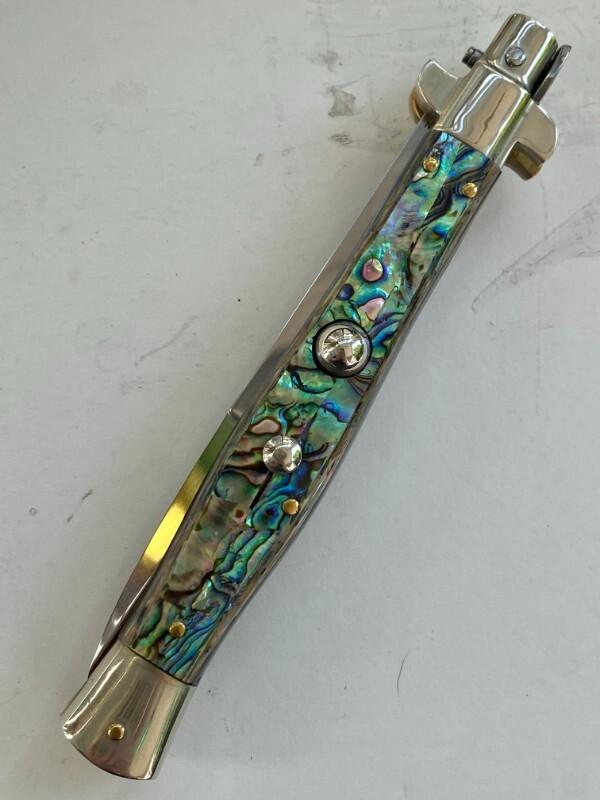 AGA Campolin Italy 28cm / 11" Abalone Flat Guard Pick Lock Bayonet THICK Limited Edition EX AGA Campolin Italy 28cm / 11" Abalone Flat Guard Pick Lock Bayonet THICK Limited Edition EX