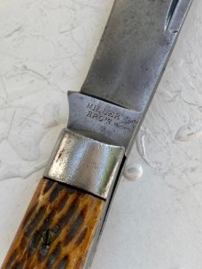 Miller Bros. Cut. Co. Meriden Bone Navy Rope Knife c.1872-1926 Very Nice Example
