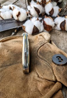 TITUSVILLE CUTLERY-Big Easy Cotton Knife-Mammoth Bark Ivory Handles-3-1095 High Carbon Steel