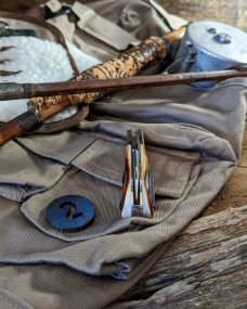 TITUSVILLE CUTLERY - LITTLE RYBUG BARLOW -Genuine Burnt Stag Handles -2-1095 High Carbon Steel Blade