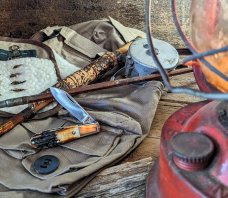 TITUSVILLE CUTLERY - LITTLE RYBUG BARLOW -Genuine Burnt Stag Handles -3-1095 High Carbon Steel Blade