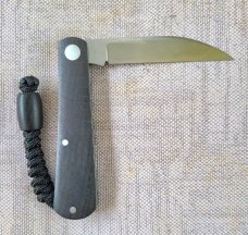 Jeffery Mitchell Black Palm Swayback Jack...3.75" closed..A2..gold lip pearl Shield..coa with pouch 