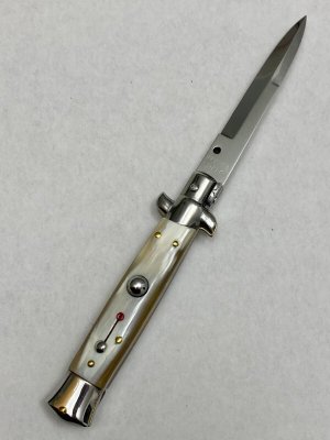 Older Frank B 20cm / 8" Blonde Horn Red Dot Swivel EX Bayonet Beltrame RARE SIZE
