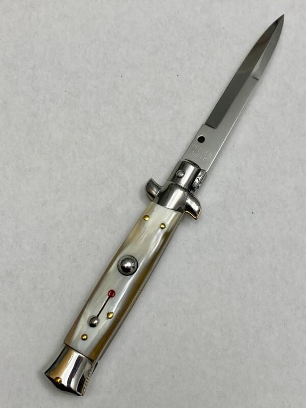 Older Frank B 20cm / 8" Blonde Horn Red Dot Swivel EX Bayonet Beltrame RARE SIZE Older Frank B 20cm / 8" Blonde Horn Red Dot Swivel EX Bayonet Beltrame RARE SIZE