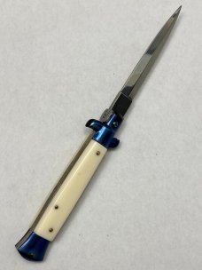 Older Frank B 23cm / 9" Dagger Blade Faux Ivory w/Blue Bolsters Swivel EX Beltrame 