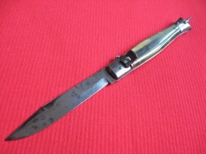 Vintage Large Size Italian Fishtail Leverlock Switchblade Knife.