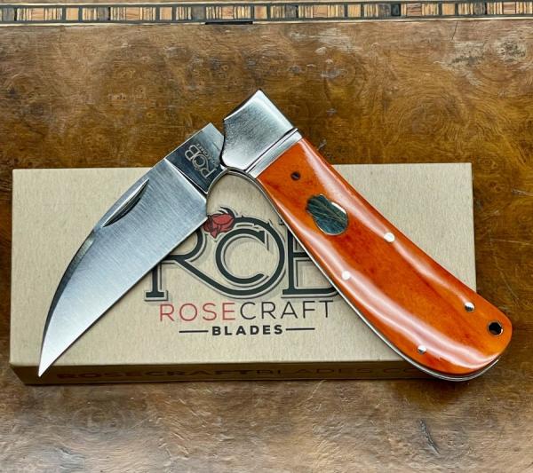 Rosecraft Blades Clinch River Swayback with finger chili in Bourbon Bone