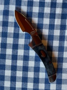 Rosecraft Blades "Zambezie" slipjoint with Grey smooth bone scales and a drop point blade with coil