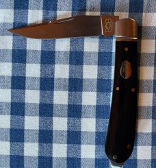 Rosecraft Blades "Appalachian Jack" scales are black micarta, clip point blade, and pry tip.