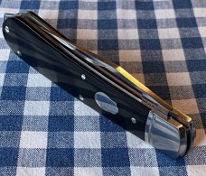 Rosecraft Blades "Appalachian Jack" scales are black micarta, clip point blade, and pry tip.