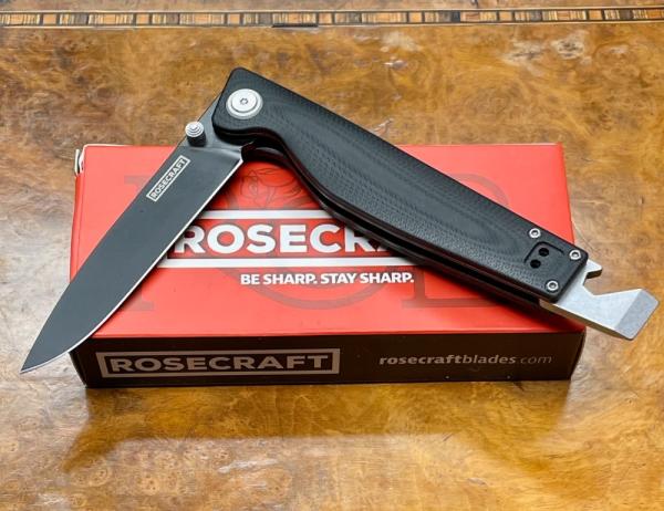Rosecraft Blade :Barra" tactical folder with G10 scales and AR-RPM9 Drop point blade