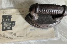 ROUND OAK INDIAN, ADVERTISING ITEM IRON AND POST CARD