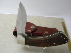 Case XX USA Wood 1980 10 Dot Sidewinder Button Lock Lockblade Knife w/ Pouch