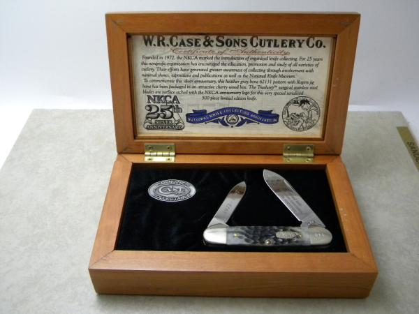 Case XX USA 1972-1997 25th Anniversary NKCA Club Knife Bone 62131 Canoe in Box Case XX USA 1972-1997 25th Anniversary NKCA Club Knife Bone 62131 Canoe in Box