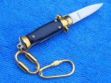 3-3/4" Corpo di Vespa (wasp body)  Black/Gold Stiletto keychain Knife II