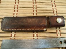 SCHRADE OLD-TIMER HONESTEEL PAT. PEND. U.S.A. MADE VINT. USED & ORIGINAL SCHRADE OLD-TIMER SHEATH 