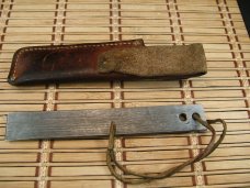 SCHRADE OLD-TIMER HONESTEEL PAT. PEND. U.S.A. MADE VINT. USED & ORIGINAL SCHRADE OLD-TIMER SHEATH 