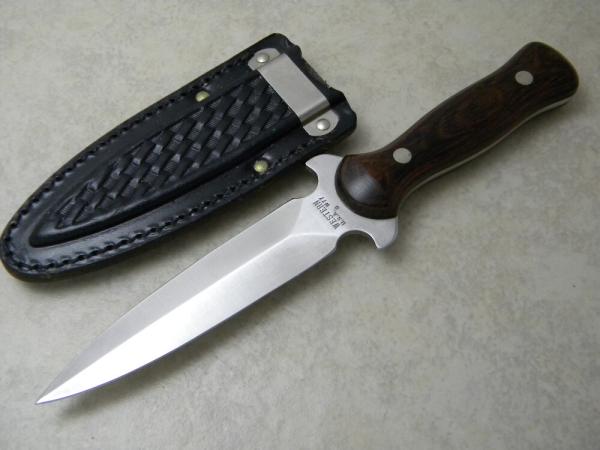 Western USA Wood W77-G Boot Fixed Blade Dagger Knife & Sheath 