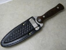 Western USA Wood W77-G Boot Fixed Blade Dagger Knife & Sheath 