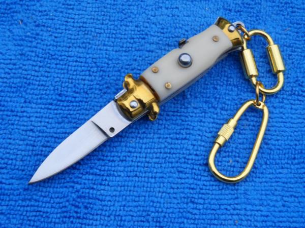 3-3/4" Corpo di Vespa Ivory white Stiletto keychain knife 3-3/4" Corpo di Vespa Ivory white Stiletto keychain knife