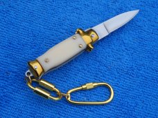 3-3/4" Corpo di Vespa Ivory white Stiletto keychain knife