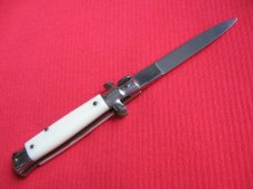 Older Oreste Dibon Italian 16cm. Imit. Ivory STILETTO Switchblade Knife - New Old Stock