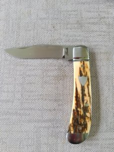 Bobby Toole Jigged Mammoth Ivory Honknose Trapper...Cpm154...3 7/8" closed..New...pouch and coa.