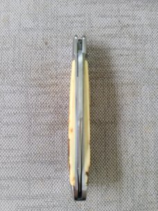 Bobby Toole Jigged Mammoth Ivory Honknose Trapper...Cpm154...3 7/8" closed..New...pouch and coa.