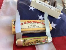 Vintage Camillus 2 Blade Large Cigar Knife w/ Riders of the Silver Screen Handles -ZORO -NOS