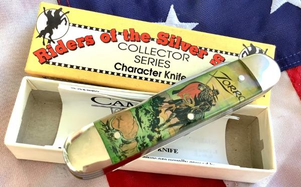 Vintage Camillus 2 Blade Large Cigar Knife w/ Riders of the Silver Screen Handles -ZORO -NOS Vintage Camillus 2 Blade Large Cigar Knife w/ Riders of the Silver Screen Handles -ZORO -NOS