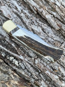 BUCK 110 LEROY REMER CUSTOM ELK HORN FOLDING HUNTER