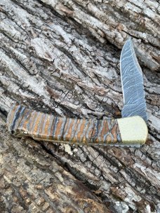 BUCK 110 LEROY REMER CUSTOM BROWN MAMMOTH TOOTH FOLDING HUNTER