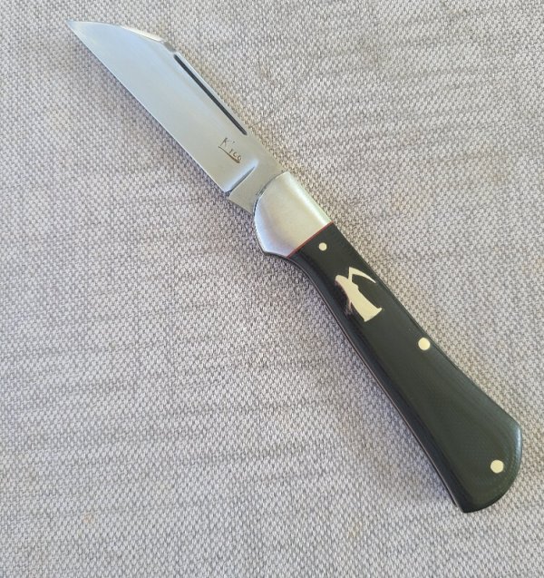 K'roo Custom Reaper Raven,3.75..Black Linen...rwl34...red G10 spacers/liners..fileworked..coa/slip