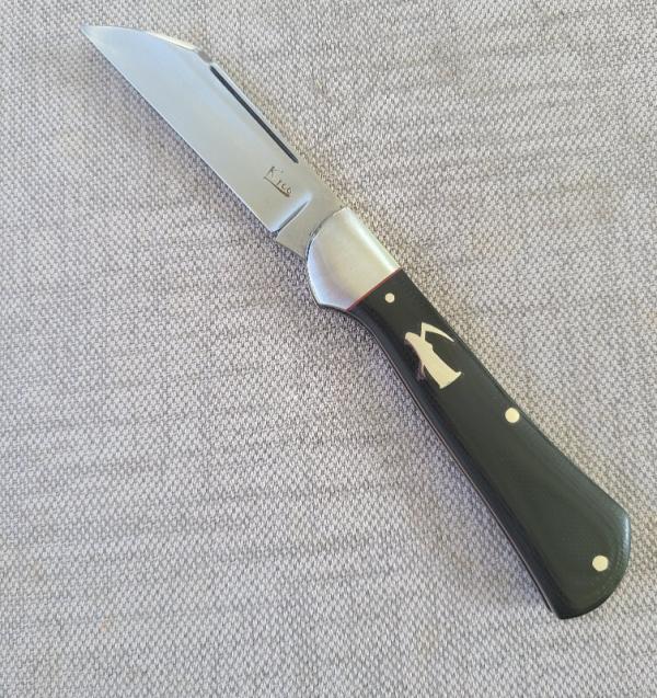 K'roo Custom Reaper Raven,3.75..Black Linen...rwl34...red G10 spacers/liners..fileworked..coa/slip