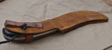 PIC Skinner With Original Sheath Puma Made Early 50's 9 1/2" OAL Light Use Wood Handle Blade Etch