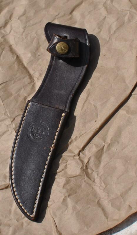Olsen Howard City MI Sheath Brown 10" OAL 1950's Looks New USA Made Olsen OK Brass Snap